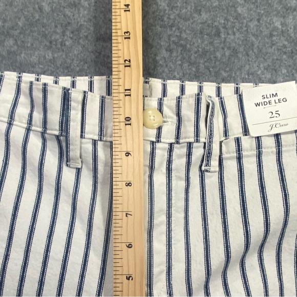 NWT J. Crew Women's Slim Wide-Leg Jeans Size 25 AJ529 Blue White Stripe, NWT - Picture 14 of 15
